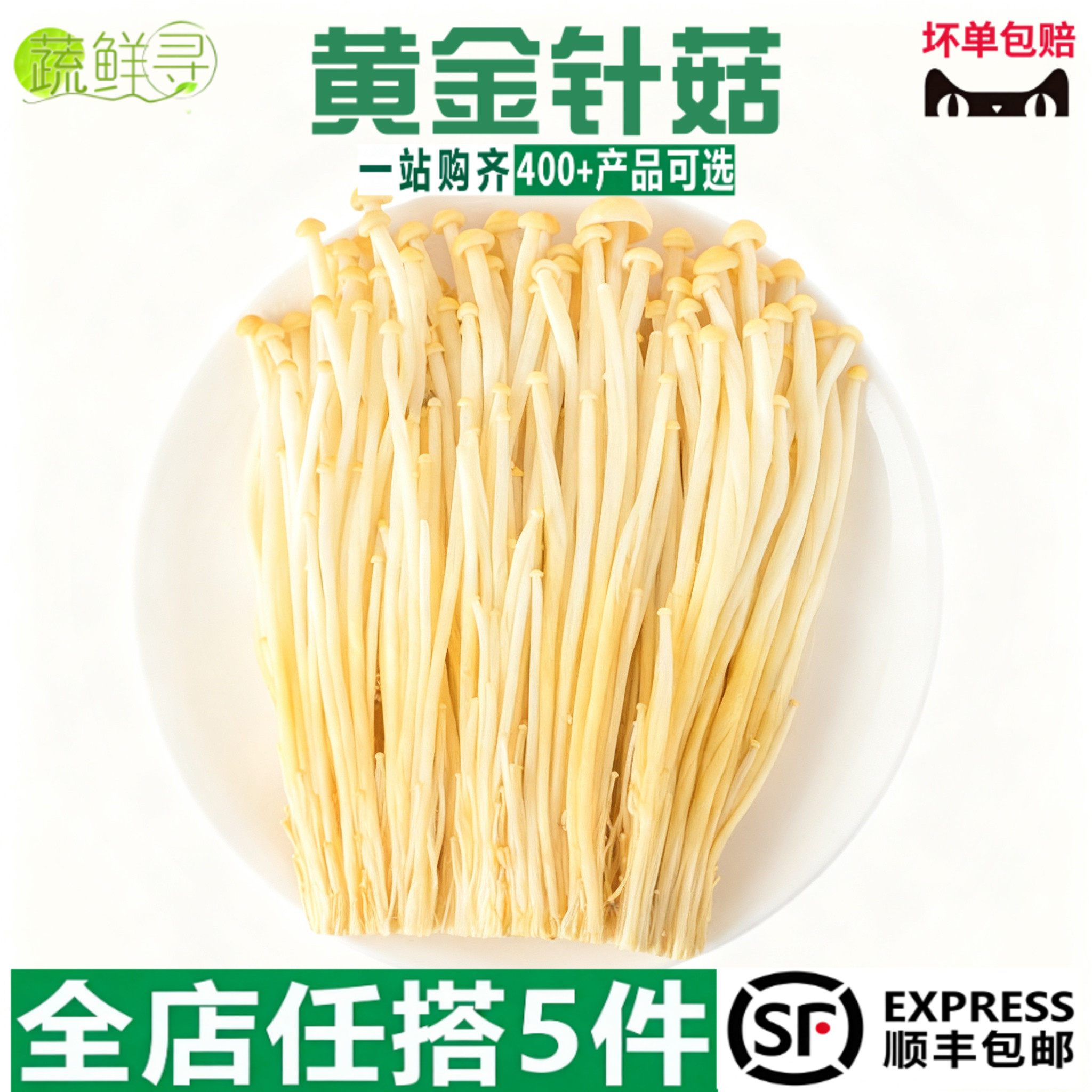 新鲜现摘黄金针菇真正的金针菇现摘食用菌菇火锅涮蔬菜蘑菇 - 实物图