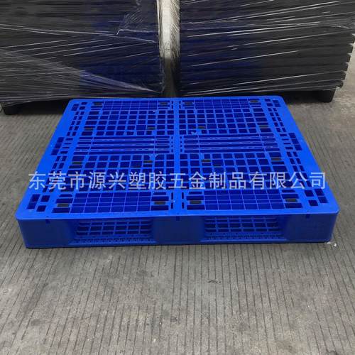 全新料蓝色卡板托盘 1吨叉车周转加厚塑胶栈板子单面川字网格类型