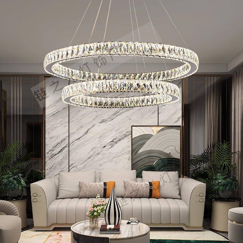 K9水晶吊灯客厅轻奢现代简约吧台2022年新款圆形大气餐桌卧室灯