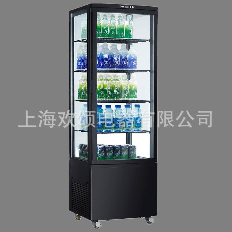 215L四面玻璃冷藏展示柜冷藏柜透明冷柜冰箱水果卤味保鲜立式商用