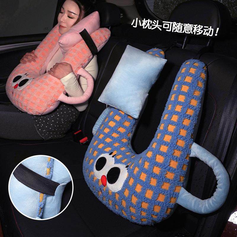 新款u型多功能车载抱枕长途坐车睡觉神器汽车抱枕后排枕头搂睡枕