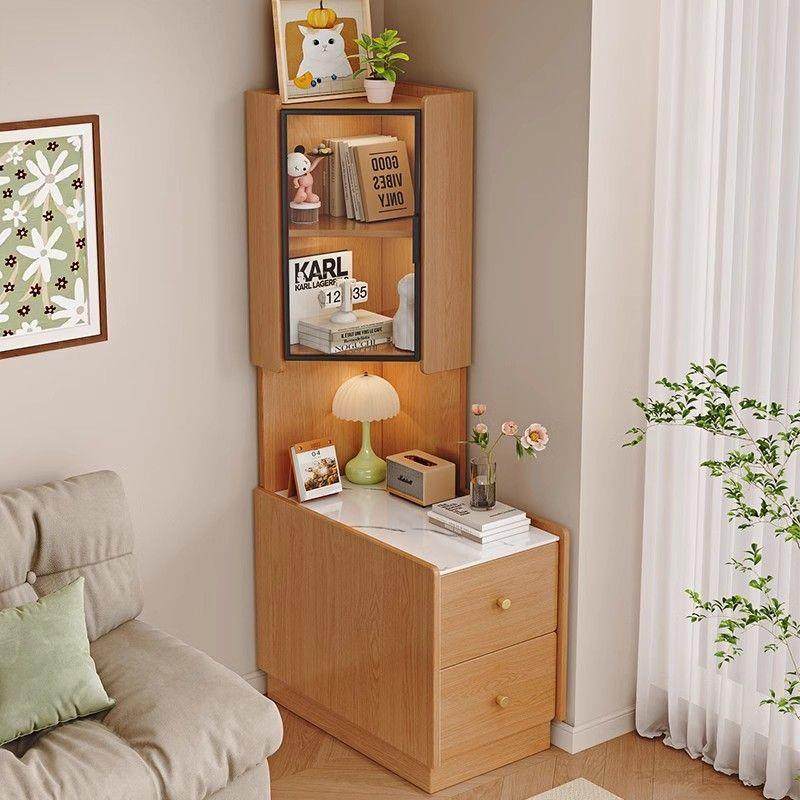 实木床头柜收纳柜一体高柜储物柜家用卧室转角柜靠墙床边柜置物柜,电子元器件市场,其它元器件,淘宝优惠券,粉丝福利购,淘宝优惠卷