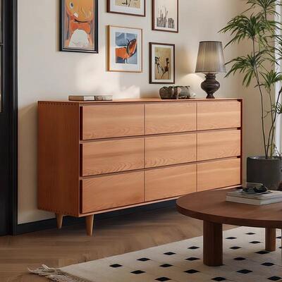 原木风实木卧室家客用床尾柜厅一收8798纳储物屉柜简约靠墙体抽置