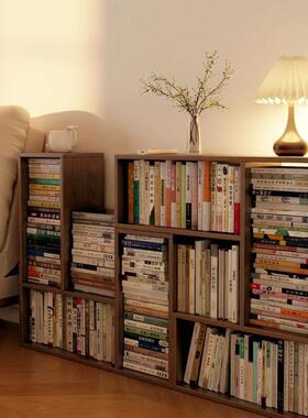 格柜实木书架地置子物架家用客厅纳收储物矮落柜简易自由SG011202