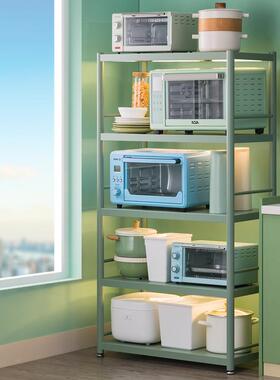 绿色不锈钢微厨房收纳置物架DIZ落用地层可移动家波炉架多烤箱锅