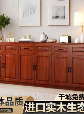 唯格置欧式实木纳餐家边LSI柜落地客厅多功能茶水收储物柜靠墙物