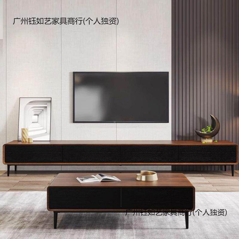 全实机电视柜大小户木型卧家室窄款新中式用中古风带腿FTX电视柜