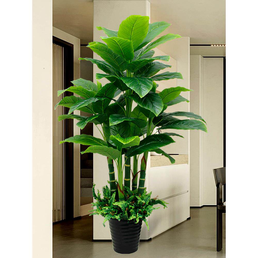 植物盆栽摆件客厅假花绿植大型滴水观音假树树装饰发财树