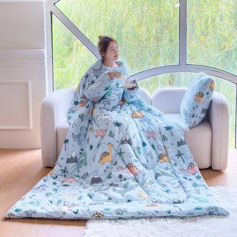 可折抱枕懒人被电冬被看MYA-3346视保暖午休衣服可车叠载两用穿冬