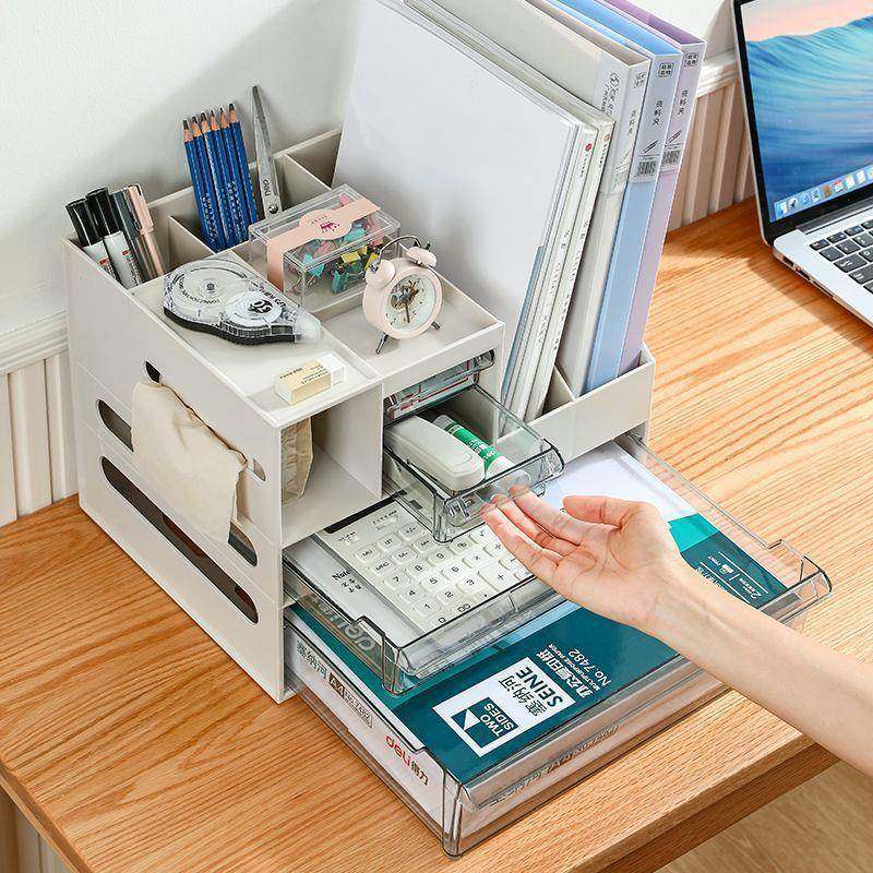 办公屉室桌面收纳盒抽置式文收纳架办公桌物架子学生文具FDZ整件