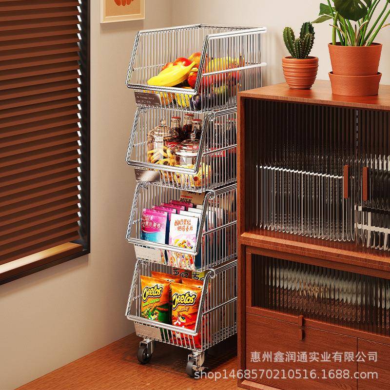 多层蔬菜收架厨落纳地果纳蔬置物架可移动家用放菜SCL40房篮子零