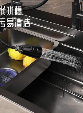 单不水厨锈钢加厚枪灰色纳米ROW水槽大槽家用房台上洗碗池洗菜盆