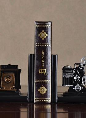 欧式复书房XBM书柜办公装饰古品摆件放映机摄影机室书立书靠书挡