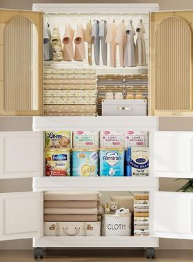 A60112装5年新收纳柜儿童免款安折双开门分层一体式叠衣柜整理收