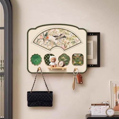 中古风电箱装饰画表2025新洞款洞板饰装置物架春时新绿弱电箱电闸