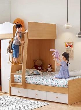 交错式上下床子多VB39411功能组合床儿母童衣帽间高低型床床小户