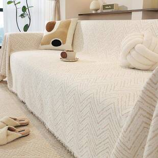 雪尼尔沙发盖布GYX沙约发用巾四季通简条纹一片式全盖发套罩盖毯