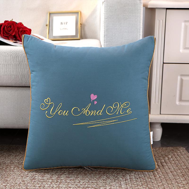 2025新款13制372全棉简约ZS-2025绣花抱枕被L刺绣靠被可以作垫礼