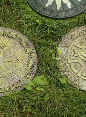 庭院装饰花园院踏步公园草坪脚踏子草石坪铺路垫树脚石荧光石落地