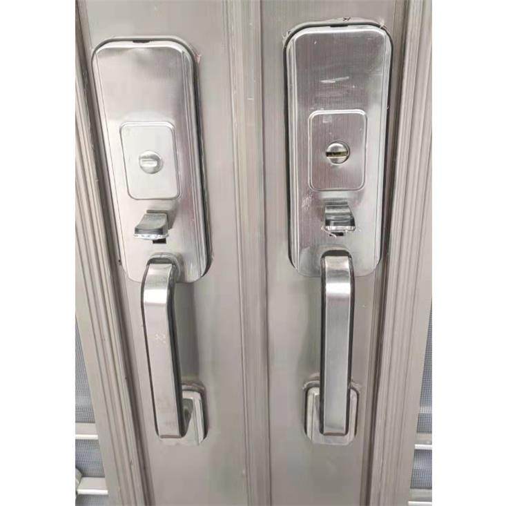 老式防盗门把件不锈钢大锁配铝合8877-1金铁门锁双开门对开门家手