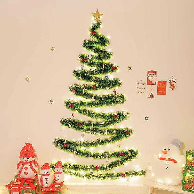 ins圣料诞树毛藤di233y材装饰场景条圣诞条节氛围布置背景墙工厂