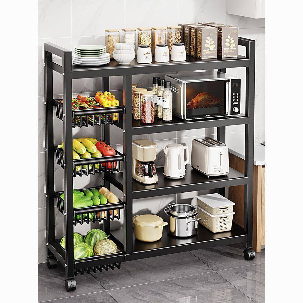 厨房置物落地菜篮子移动纳微波收炉蔬菜多架功能家货NET架储用物