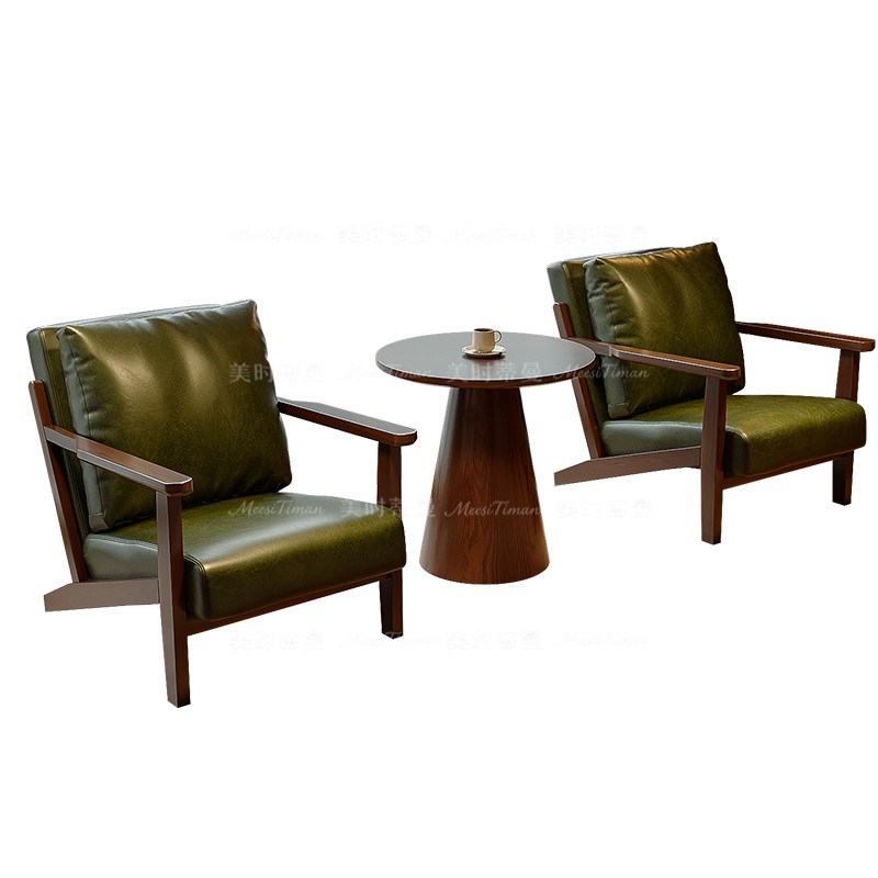 咖啡厅单人沙发桌椅组合奶茶甜品店休F闲椅餐厅图书馆民宿酒店洽