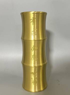杨铜记筒插竹签铜笔筒铜笔筒摆香件厂竹224家批铜子笔筒