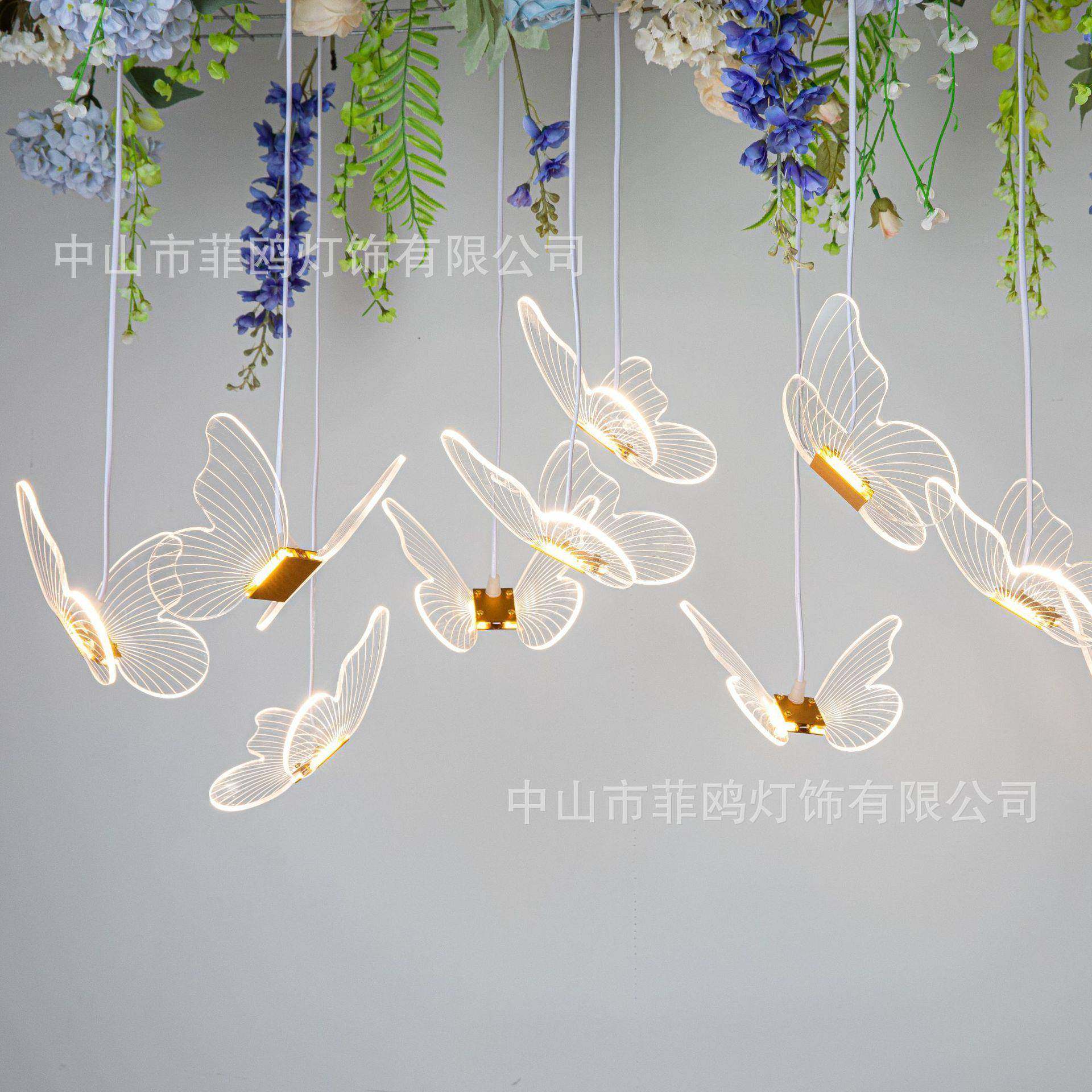 庆高度10头亚克吊力拉丝蝴蝶婚灯婚礼堂布置装GXB饰灯串橱窗亮装