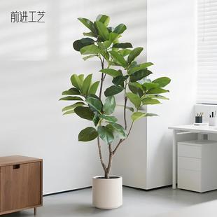 高端仿真高山榕货盆栽客厅大型落假树绿20250610植室内装饰地真树