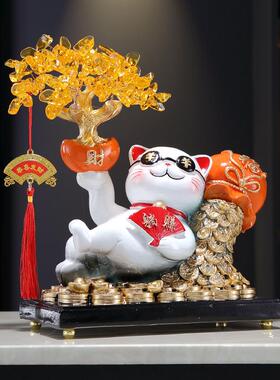 招猫财摆件SAH发财树开业大吉室生意兴隆礼物高档乔迁新饰居办公