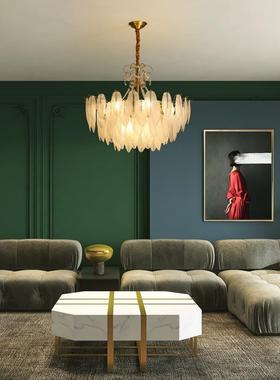 简约高档创意五顶金玻璃灯家调用56980客厅卧室酒店亮度吊节吸吊