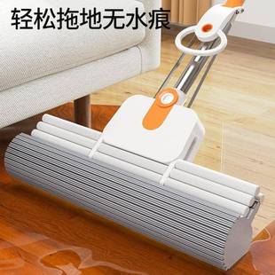 绵用拖把免手洗干103湿两人用滚筒式 家懒拖把海超大号吸水胶棉拖