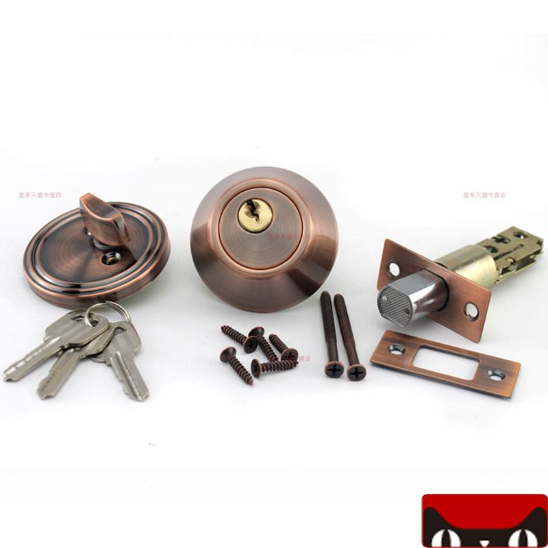 红古铜单面闭锁单头闭锁双面辅助锁隐形锁呆锁内室门锁道通锁大头