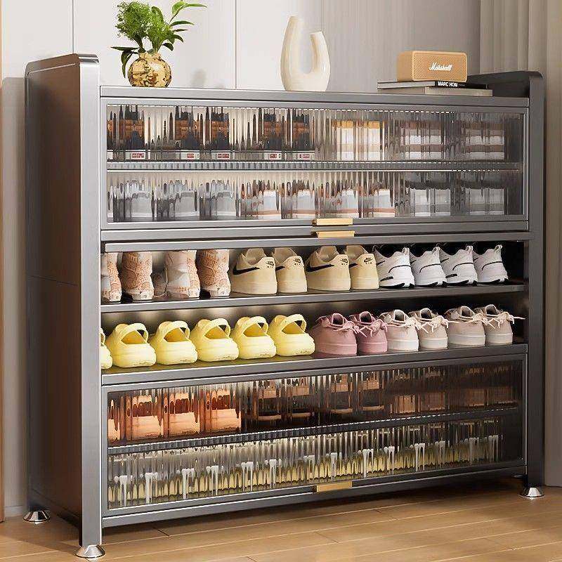 钢制家防鞋尘柜门口JEW多层用玄关柜大容量储物柜入户上翻门多层