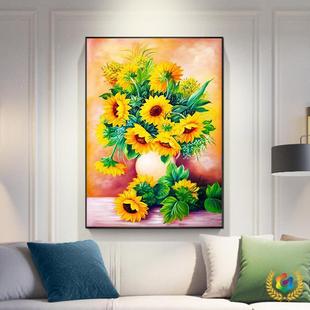 ?向日十字绣2卉023新款 线F$p$p&aq绣厅葵小幅卧室花餐厅客小件自