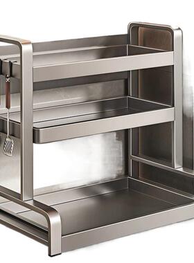 厨房架调料品置物多64r8fNvK功能灶台放油品盐酱醋刀碳架台面钢调