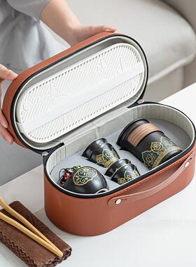 旅茶具行套装茶盘家用功夫46901具茶外户便携式泡茶壶陶瓷年庆礼