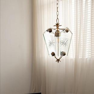 衣帽间阳台饰 复古走廊装 法式 中11386古风创意雪花玻卧室灯美吊式