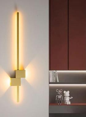 新款极线条灯北欧网红客厅背景墙格栅61443灯现代壁简卧室床简头