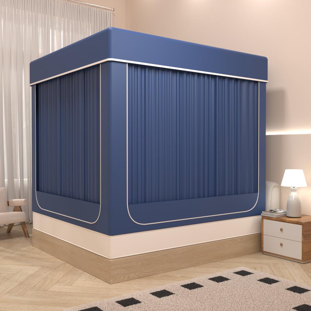 2简0遮i240825新款床幔蚊帐全光ns风公主风卧室全封闭约单人双人