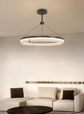 极简客厅16746吊灯亚克圆环形餐厅力灯简卧约大间气客厅主灯样板