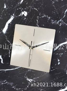 简约银形EFZ色墙正方挂钟家居客厅钟表办样公室商店板间挂钟饰壁