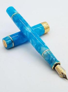 橙金豪100世象纪豆腐钢笔牙白现色黄色金豪100-18K铱金钢笔旋转笔