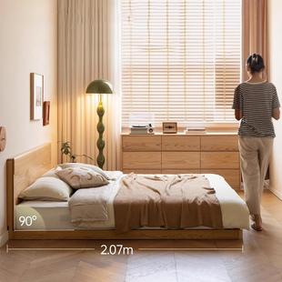 舜伊实木床IOV橡木拼接榻榻米床地台简小户型民矮宿落地约床阁楼