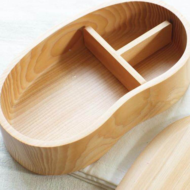 202携1新杉木整木便当盒款时尚便单层桃心木饭盒633质分隔型寿司