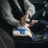 车纸910巾用盒布艺车内挂式 纸巾套车收纳悬壁挂载抽纸盒挂