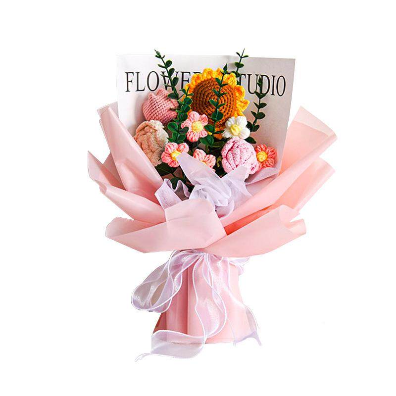 向辈日葵888花束工编织织成品教师节针毛线仿真花送长手毕业礼物,鲜花速递/花卉仿真/绿植园艺,永生花,淘宝优惠券,粉丝福利购,淘宝优惠卷