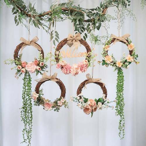 墙面ewq10039装饰品环挂件客门饰墙壁幼儿园厅墙上卧创意布室置花