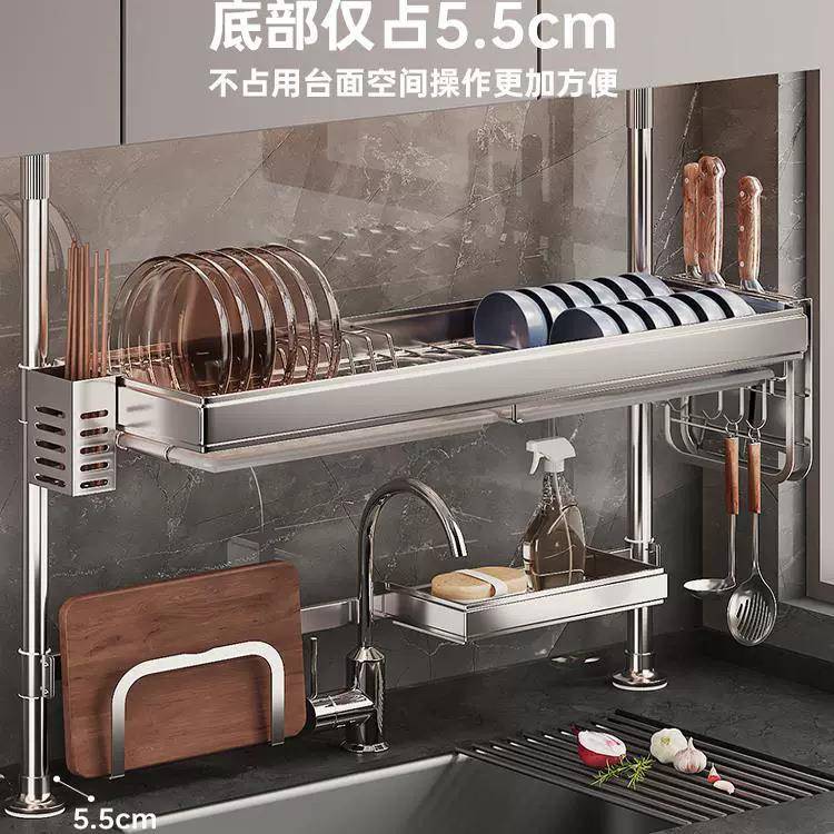 厨架房顶天立XRX置地不钢洗碗槽水池锈物架沥水架碗盘碟收纳安装
